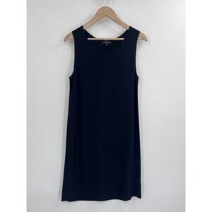 Lafayette 148 Ribbed Knit Black A Line Tank Dress medium Capsule Minimalist